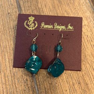Premiere Designs Teal Stone French Hooks